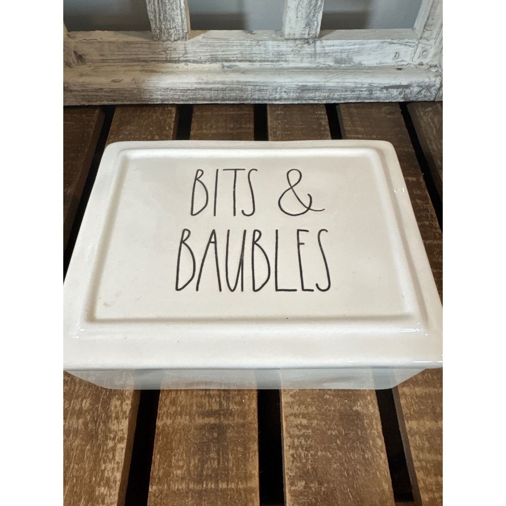Rae Dunn Artisan Collection LL "BITS & BAUBLES" Jewelry Box By Magenta